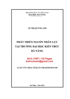 Luận văn: Phát triển nguồn nhân lực ĐH Kiến trúc Đà Nẵng