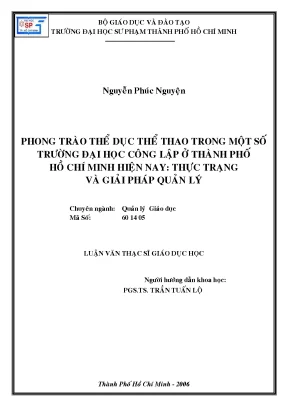 Phong trào thể dục thể thao tại trường đại học Sư phạm