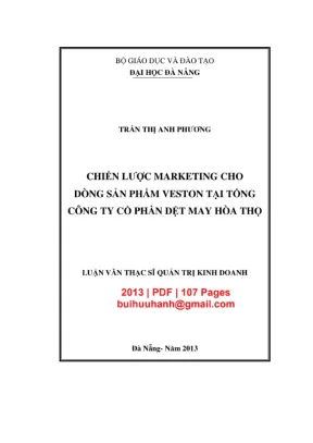 Luận văn: Chiến lược Marketing cho Veston Dệt May Hòa Thọ
