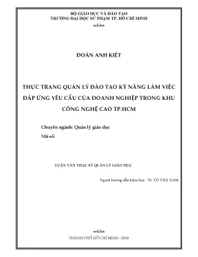 Quản Lý Đào Tạo Kỹ Năng Làm Việc Tại Khu Công Nghệ Cao