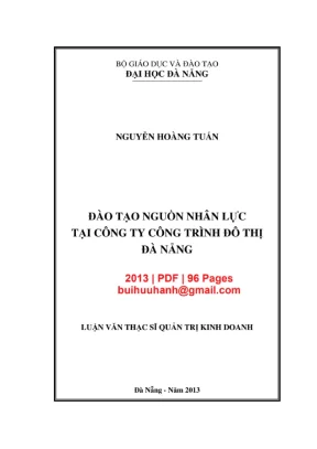 Luận văn: Đào tạo nguồn nhân lực tại Đà Nẵng (Full PDF)