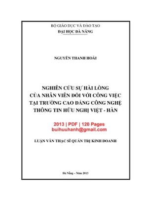 Luận văn QTKD: Sự hài lòng của nhân viên tại CĐ Việt-Hàn