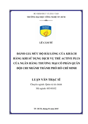 Đánh giá sự hài lòng của khách hàng với thẻ Active Plus 