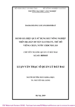 Đánh Giá Hiệu Quả Sử Dụng Đất Nông Nghiệp Tại Huyện