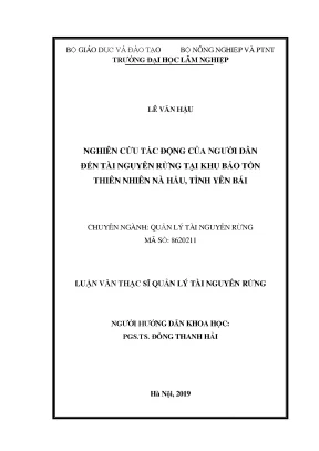 Nghiên Cứu Tác Động Của Người Dân Đến Tài Nguyên Rừng