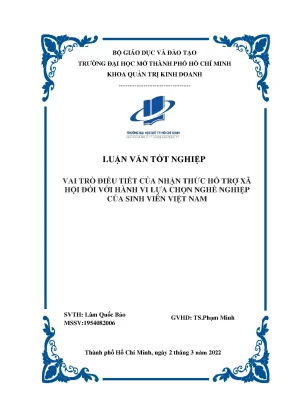 Vai Trò Của Nhận Thức Hỗ Trợ Xã Hội Trong Lựa Chọn Nghề