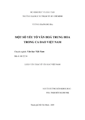 Yếu Tố Văn Hóa Trung Hoa Trong Ca Dao Việt Nam