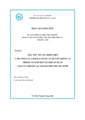 Nghiên Cứu Các Yếu Tố Tác Động Đến Cảm Nhận Quyền Riêng