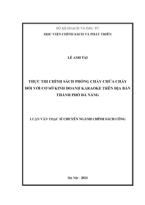 Thực Thi Chính Sách Phòng Cháy Chữa Cháy Tại Các Cơ Sở