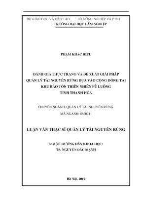 Giải pháp quản lý tài nguyên rừng cộng đồng tại khu bảo