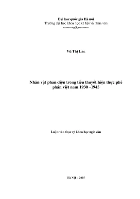 Nhân Vật Phản Diện Trong Tiểu Thuyết Hiện Thực Phê Phán