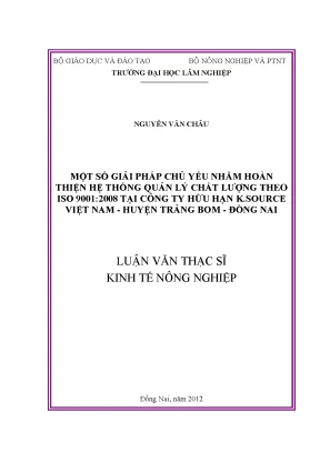 Giải Pháp Hoàn Thiện Hệ Thống Quản Lý Chất Lượng ISO