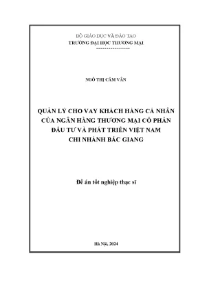 Quản Lý Cho Vay Khách Hàng Cá Nhân Tại Ngân Hàng Thương