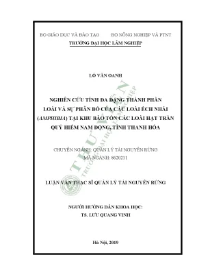 Nghiên Cứu Đa Dạng Thành Phần Loài Ếch Nhái Tại Khu Bảo