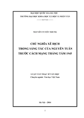Chủ Nghĩa Xê Dịch Trong Sáng Tác Của Nguyễn Tuân Trước