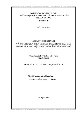 Nguyễn Phi Khanh và Sự Chuyển Tiếp Loại Hình Tác Giả