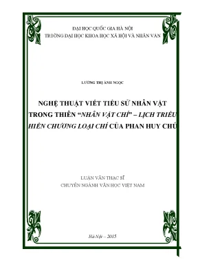 Nghệ Thuật Viết Tiểu Sử Nhân Vật Trong Thiên Nhân Vật