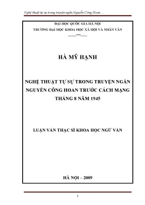 Nghệ Thuật Tự Sự Trong Truyện Ngắn Của Nguyễn Công Hoan