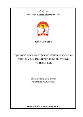 Tạo Động Lực Làm Việc Cho Công Chức Cấp Xã Tại Buôn Ma Thuột