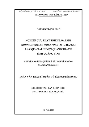 Nghiên Cứu Phát Triển Cây Sim Tại Huyện Quảng Trạch,