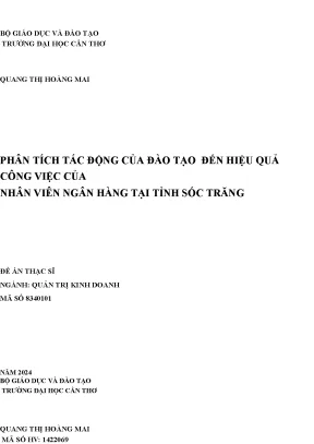 Tác Động Của Đào Tạo Đến Hiệu Quả Công Việc Của Nhân
