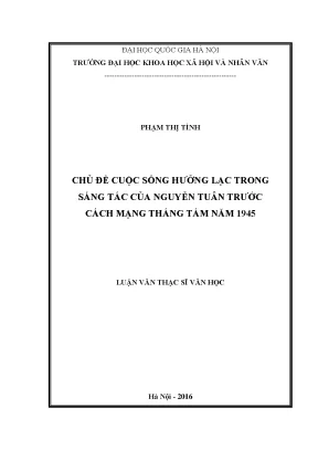 Cuộc Sống Hưởng Lạc Trong Sáng Tác Của Nguyễn Tuân Trước