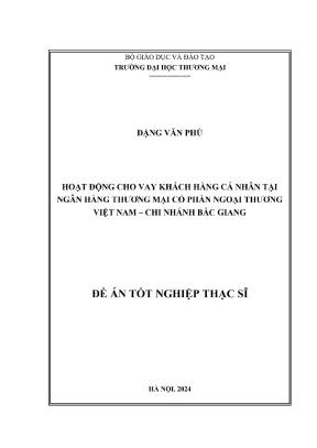 Hoạt Động Cho Vay Khách Hàng Cá Nhân Tại Ngân Hàng