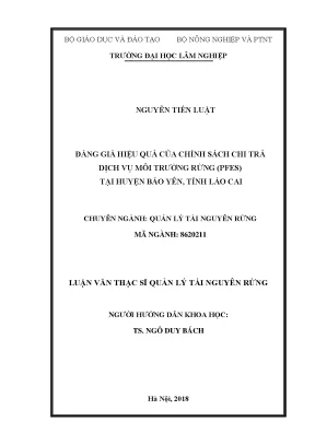 Đánh Giá Hiệu Quả Chính Sách Chi Trả Dịch Vụ Môi Trường