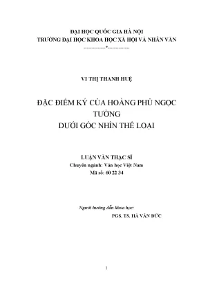 Đặc Điểm Ký Của Hoàng Phủ Ngọc Tường Trong Văn Học Việt Nam