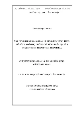Quản Lý Rừng Bền Vững Tại Huyện Thạch Thành, Thanh Hóa: