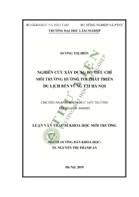 Xây Dựng Bộ Tiêu Chí Phát Triển Du Lịch Bền Vững Tại Hà Nội