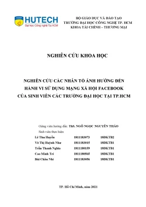Nghiên Cứu Các Nhân Tố Ảnh Hưởng Đến Hành Vi Sử Dụng 