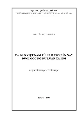 Ca Dao Việt Nam Từ 1945 Đến Nay: Phân Tích Dư Luận Xã Hội