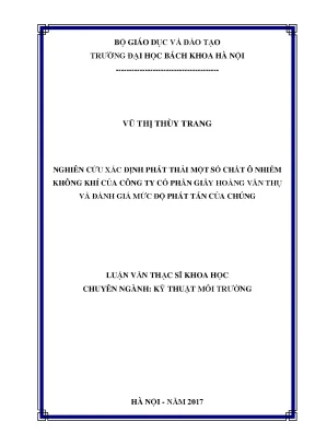 Nghiên Cứu Phát Thải Ô Nhiễm Không Khí Tại Công Ty Giấy