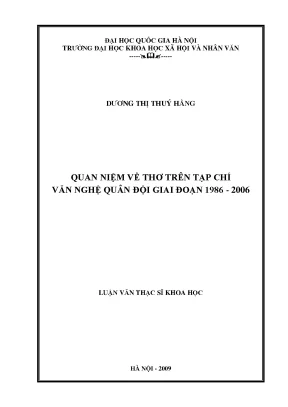 Quan Niệm Về Thơ Trên Tạp Chí Văn Nghệ Quân Đội (1986-2006)