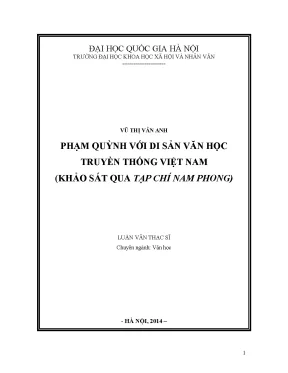 Phạm Quỳnh và Di sản Văn học Truyền thống Việt Nam qua