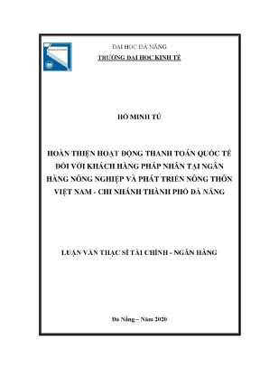Hoàn thiện hoạt động thanh toán quốc tế tại Agribank Đà Nẵng