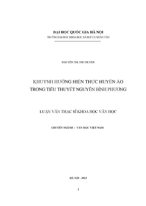Khuynh Hướng Hiện Thực Huyền Ảo Trong Tiểu Thuyết Nguyễn