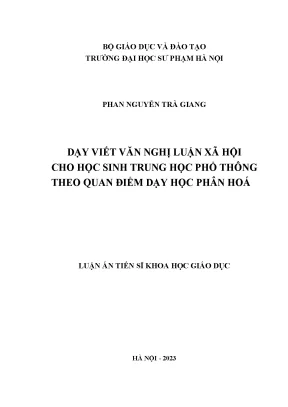 Phương Pháp Dạy Viết Văn Nghị Luận Xã Hội Cho Học Sinh