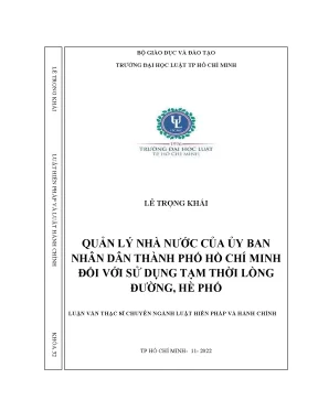 Quản Lý Nhà Nước Đối Với Sử Dụng Tạm Thời Lòng Đường, Hè