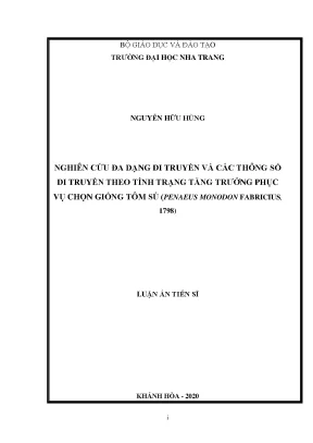 Nghiên cứu di truyền tôm sú: Đánh giá tính trạng tăng 