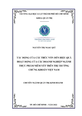 Tác động của cấu trúc vốn đến hiệu quả hoạt động doanh