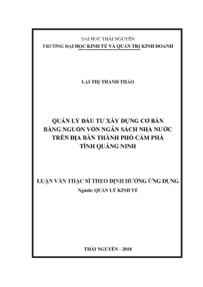 Quản lý đầu tư xây dựng cơ bản bằng vốn ngân sách nhà