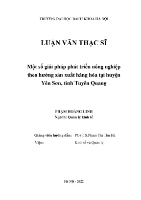 Giải pháp phát triển nông nghiệp hàng hóa tại huyện Yên