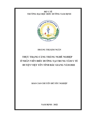 Căng Thẳng Nghề Nghiệp Ở Nhân Viên Điều Dưỡng Tại Trung 