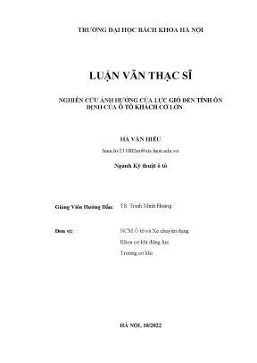 Nghiên Cứu Ảnh Hưởng Của Lực Gió Đến Tính Ổn Định Của Ô