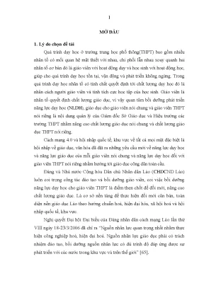 Quản lý bồi dưỡng năng lực dạy học cho giáo viên THPT