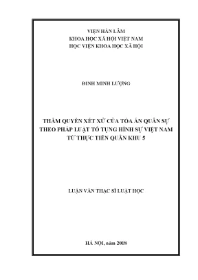 Thẩm Quyền Xét Xử Của Tòa Án Quân Sự Theo Pháp Luật Tố