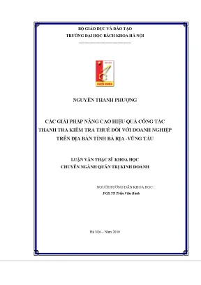 Giải Pháp Nâng Cao Hiệu Quả Công Tác Thanh Tra Kiểm Tra
