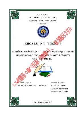 Nghiên Cứu Các Nhân Tố Ảnh Hưởng Đến Quyết Định Mua Nhà